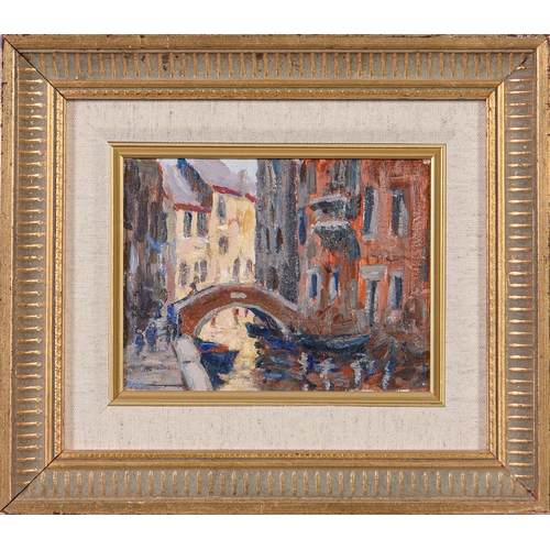 1224 - 20th / 21st c School - Venice, oil on panel, 11.5 x 15cm