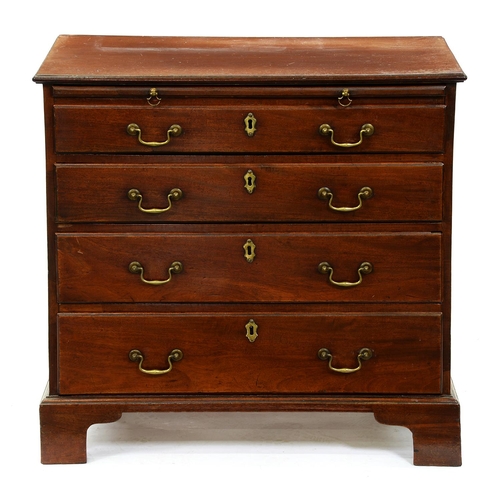 1250 - An early George III mahogany bachelor's chest, c1770, the oversailing top above brushing slide and f... 