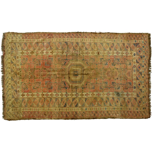 1299 - Two Caucasian multi coloured bordered rugs, each fringed, 186 x 117cm and 252 x 168cm... 