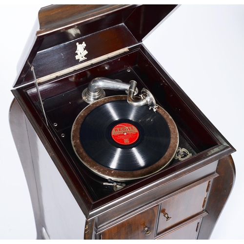 1331 - An Apollo mahogany cabinet gramophone, c1925,  with plated fittings and maker's reproducer inscribed... 