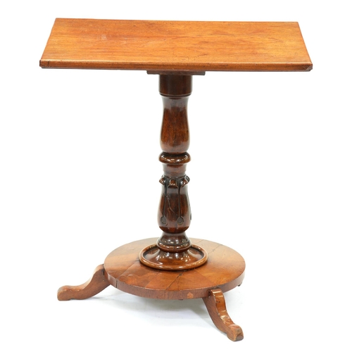 1358 - A Victorian mahogany lamp table,  the associated top on turned pillar with lotus calyx, round base a... 