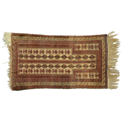 1370 - An antique Caucasian rug, 87 x 150cm