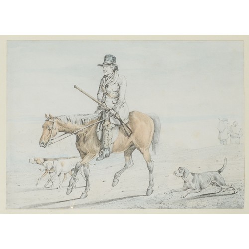 1198 - Henry Thomas Alken (1785-1851) - The Gamekeeper, pencil and gouache, 15.5 x 22cm