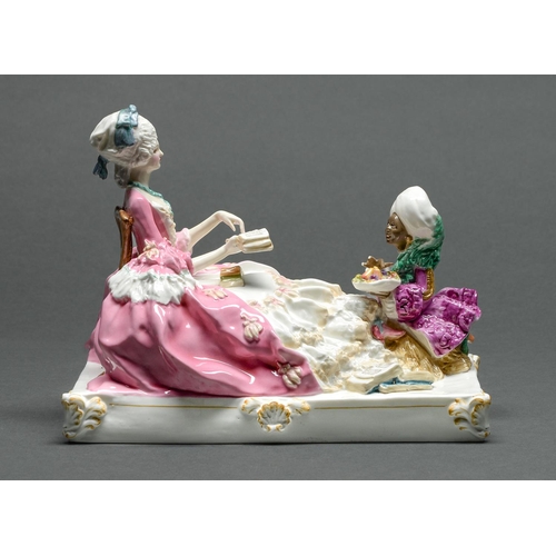 166 - A Royal Worcester group of The Planter's Daughter, 1936, designed by Gwendolen Parnell, 17.5cm h, pr... 
