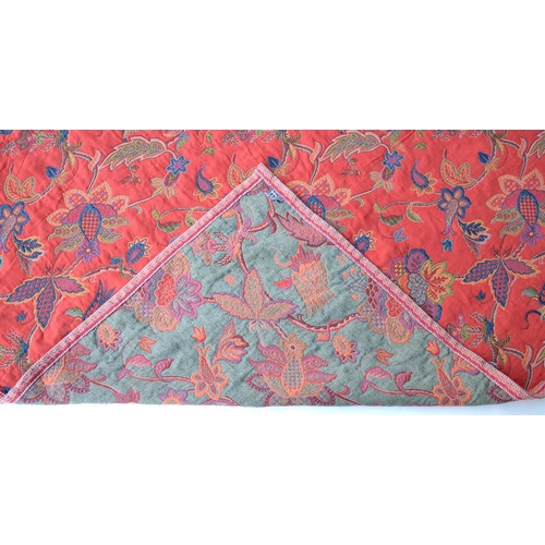 523 - Two Continental machine woven hangings, floral designs, 127 x 71cm and 284 x 261cm