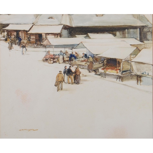 730 - Harry Tittensor RI (1887-1942) - The Market Place Heidelberg, 1934, signed, watercolour, 25 x 30cm... 