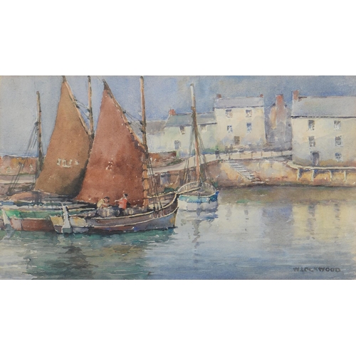 733 - Wilton Lockwood (1861-1914) - The Harbour Polperro Cornwall, signed, watercolour, 26 x 37cm... 