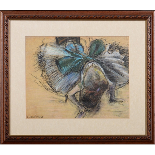 735 - Manner of Edgar Degas - Ballerina, bears signature, mixed media on canvas board, 28.5 x 36.5cm... 