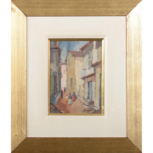 769 - Geraldo Castro (1914-1992) - Street in Viela, signed, oil on board, 21 x 15cm