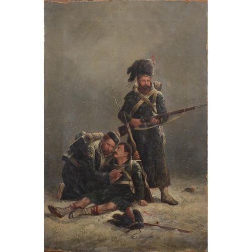 772 - Albert Dunnington (1860-1941) - Highland Comrades, signed, inscribed verso Comrades, oil on canvas, ... 