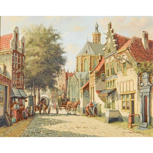 776 - Pieter Cornelis Steenhouwer (1896-1972) - Street Scene, signed, oil on canvas, 39.5 x 50cm... 