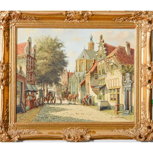 776 - Pieter Cornelis Steenhouwer (1896-1972) - Street Scene, signed, oil on canvas, 39.5 x 50cm... 