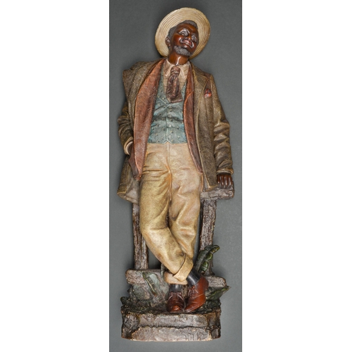 80 - A Bernard Bloch cold painted terracotta figure of a black boy, c1890-1900