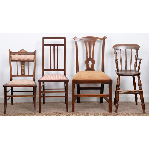 971 - Eight mahogany, fruitwood, inlaid and other chairs, early 19th - early 20th c