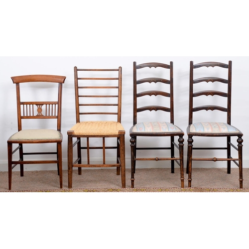 971 - Eight mahogany, fruitwood, inlaid and other chairs, early 19th - early 20th c