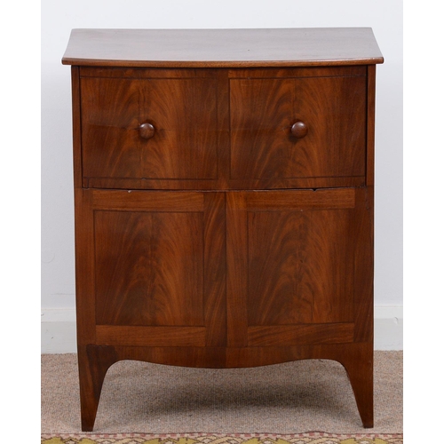 979 - A Victorian bow fronted mahogany commode, 70cm h; 38 x 58cm