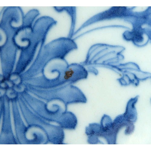 77 - A Chinese blue and white garden seat, Qing dynasty, late 19th c, of typical barrel shape with two ro... 