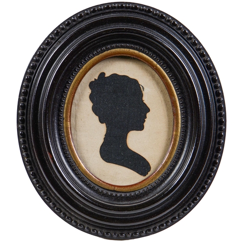 893A - Attributed to Peale's Museum, Philadelphia - Hollow cut Silhouette of a lady traditionally identifie... 