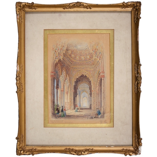 1056 - English School, 1894 - Granada, signed with initials ED, dated and inscribed Hall of Judgment the Al... 