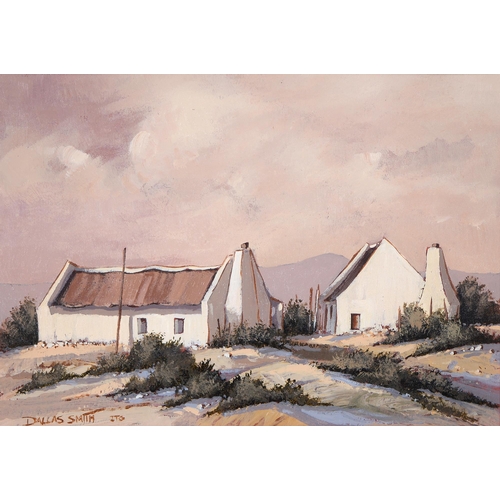 1062 - Dallas Smith (1969 - ) - Houses near Cape Town, signed, oil on board, 20 x 28cm