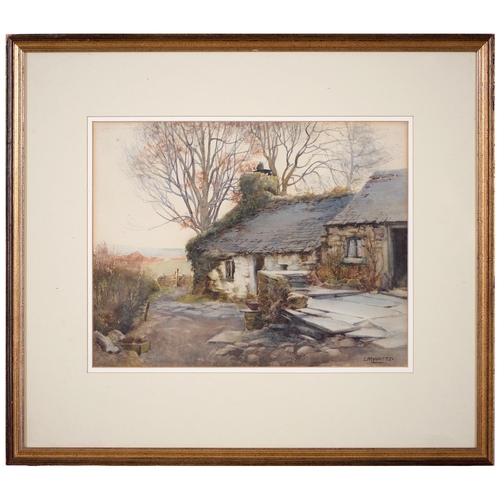 1063 - Louisa Margaret Watts, nee Hughes (1857-1914) - An Old Cottage on the Coast, signed, watercolour, 29... 