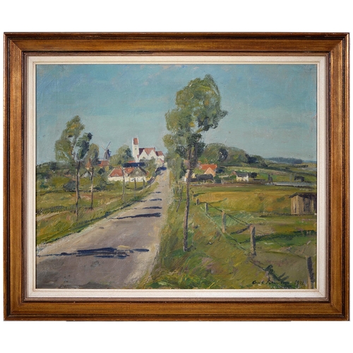 1093 - Carl Joseph Schwenn (1888-1973) - The White Church, signed and dated 1936, oil on canvas, 53 x 66cm... 