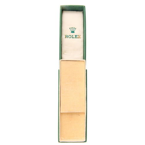 111 - A Rolex green cloth covered wristwatch box, 14cm l