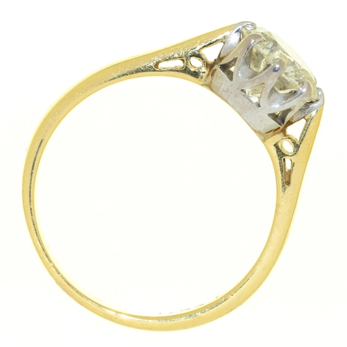 122 - A diamond solitaire ring, with modified round brilliant cut diamond weighing approximately 1.6ct, in... 