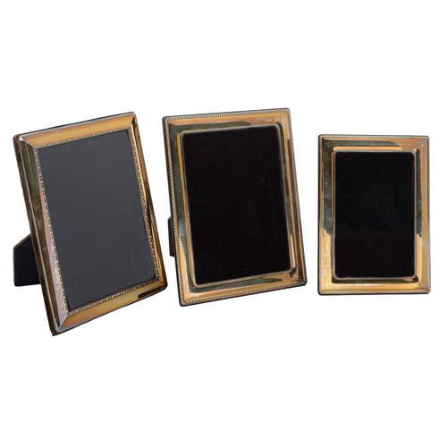 388 - Three Elizabeth II silver photograph frames, 21.5 x 15cm and smaller, by Carrs of Sheffield Ltd, mod... 