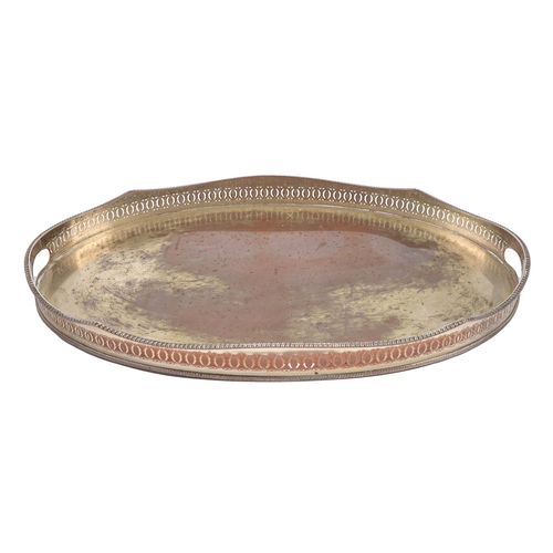 391 - An EPNS oval gallery tray, 62cm l