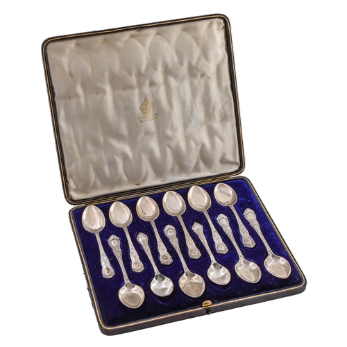 406 - A set of ten Edwardian silver teaspoons,  by Elkington & Co Ltd, Birmingham 1906, 7ozs 9dwts and... 