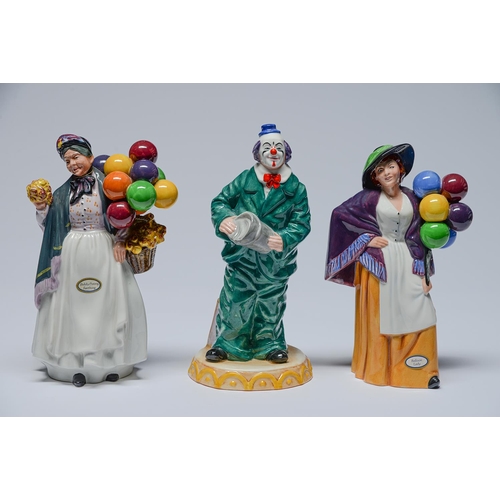 542 - Three Royal Doulton bone china figures - Biddy Pennyfarthing, Balloon Lady and Will He-Won't He?&nbs... 