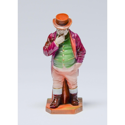 553 - A Royal Worcester figure of John Bull, 1901,  designed by James Hadley, in green waistcoat, pin... 