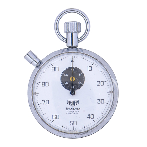 705 - A Heuer plated keyless Trackstar stopwatch, 54mm diam