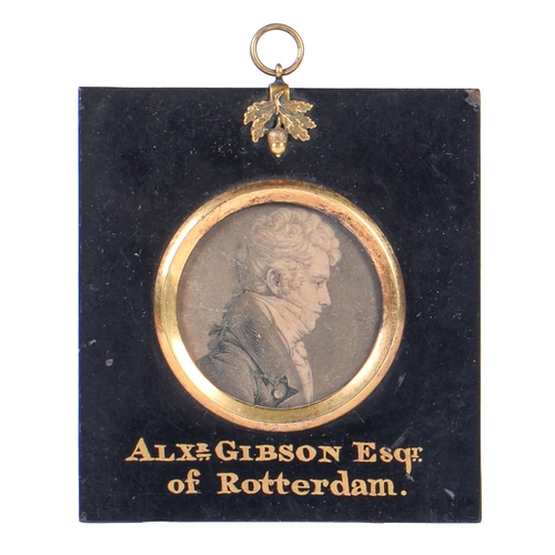 723 - Dutch or British School, early 19th c - Portrait Miniature of Alexander Gibson of Rotterdam, pl... 