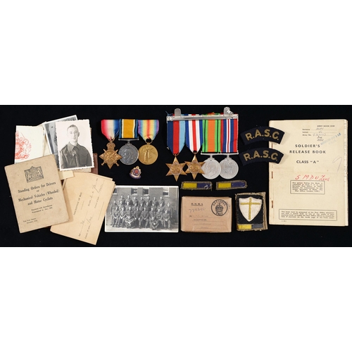 788 - WWI, group of three 1914 Star, British War Medal and Victory Medal 23089 Spr W C Allen RE and the gr... 