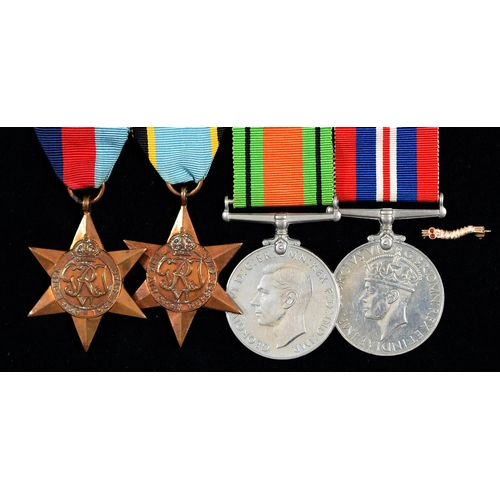 793 - WWII group of four, 1939-1945 Star, Air Crew Europe Star, Defence Medal, War Medal, Caterpillar Club... 