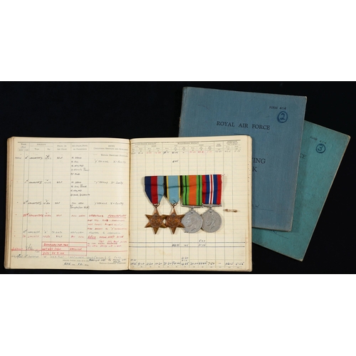 793 - WWII group of four, 1939-1945 Star, Air Crew Europe Star, Defence Medal, War Medal, Caterpillar Club... 