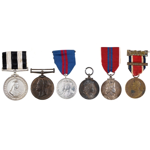 797 - Coronation Medal 1911 and 1953 (2), Jubilee (Metropolitan Police) Medal 1887, Service Medal of the O... 