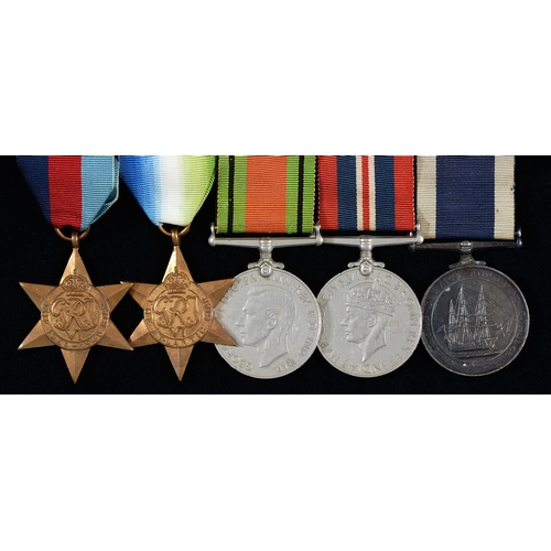 798 - 1939-1945 Star, Atlantic Star, Defence Medal, War Medal and Royal Naval Long Service and Good Conduc... 