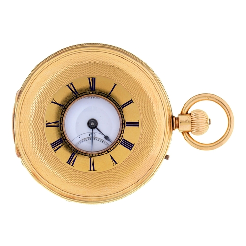 80 - An 18ct gold hunting cased keyless lever watch, Robert Bryson & Sons, Edinburgh, No 9910, with t... 