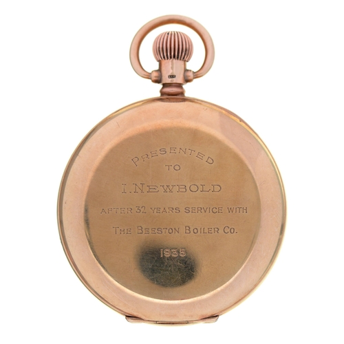 81 - A 9ct gold half hunting cased keyless lever watch, Goldsmiths & Silversmiths Co Ltd 112 Regent S... 