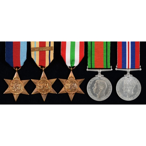 814 - 1939-1945 Star, Africa Star, First Army clasp, Italy Star, Defence Medal and War Medal... 