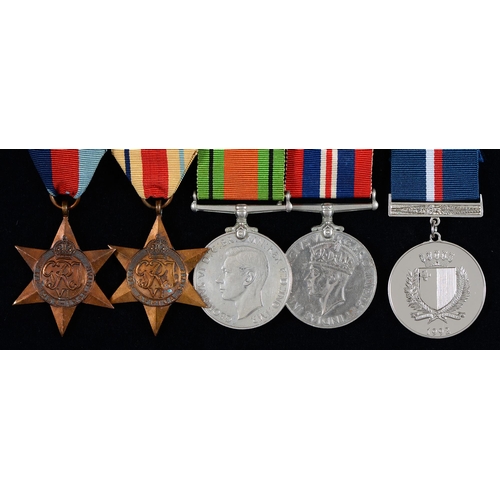 815 - 1939-1945 Star, Africa Star, Defence Medal and Royal Airforce Certificate of Service and Discharge o... 