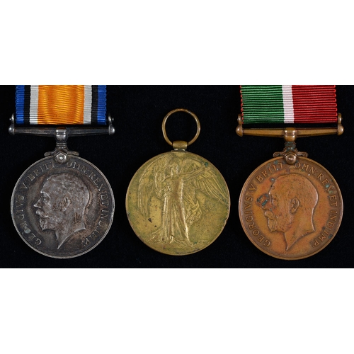 816 - WWI pair, British War Medal and Victory Medal 5257 Sjt I Hartley W Rid R and Mercantile Marine War M... 