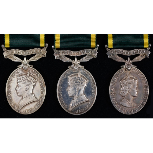 817 - Efficiency Medal Territorial suspender George VI 920470 Gnr A Goldsmith RA, 930017 Pte B Hopgood ACC... 