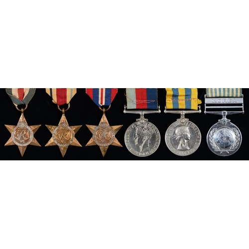 833 - 1939-1945 Star, Africa Star, France and Germany Star, War Medal, Korea Medal and UN Korea Medal (pla... 