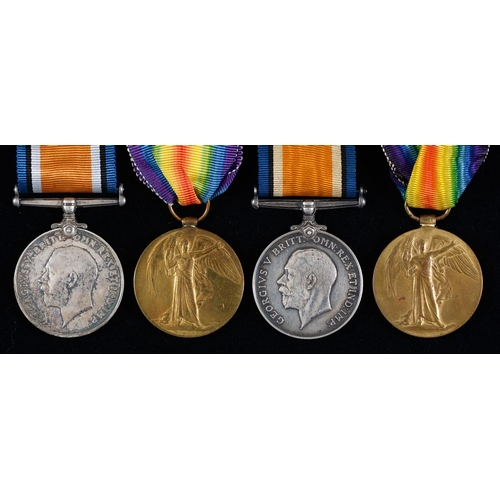 835 - WWI pairs, British War Medal and Victory Medal PLY 15601 Pte J Bolt RMLI and 203051 Pte A W Harris D... 