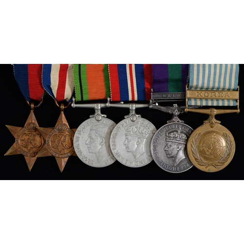 850 - 1939-1945 Star, France and Germany Star, Defence Medal, War Medal, General Service Medal George VI o... 