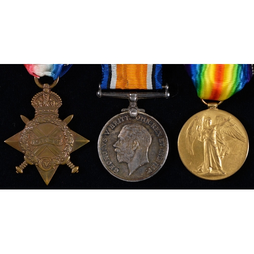 862 - WWI group of three, 1914-15 Star, British War Medal and Victory Medal 16-758 Pte H Bower W York R [1... 